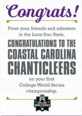 Team buys ad in paper to congratulate CWS winner
